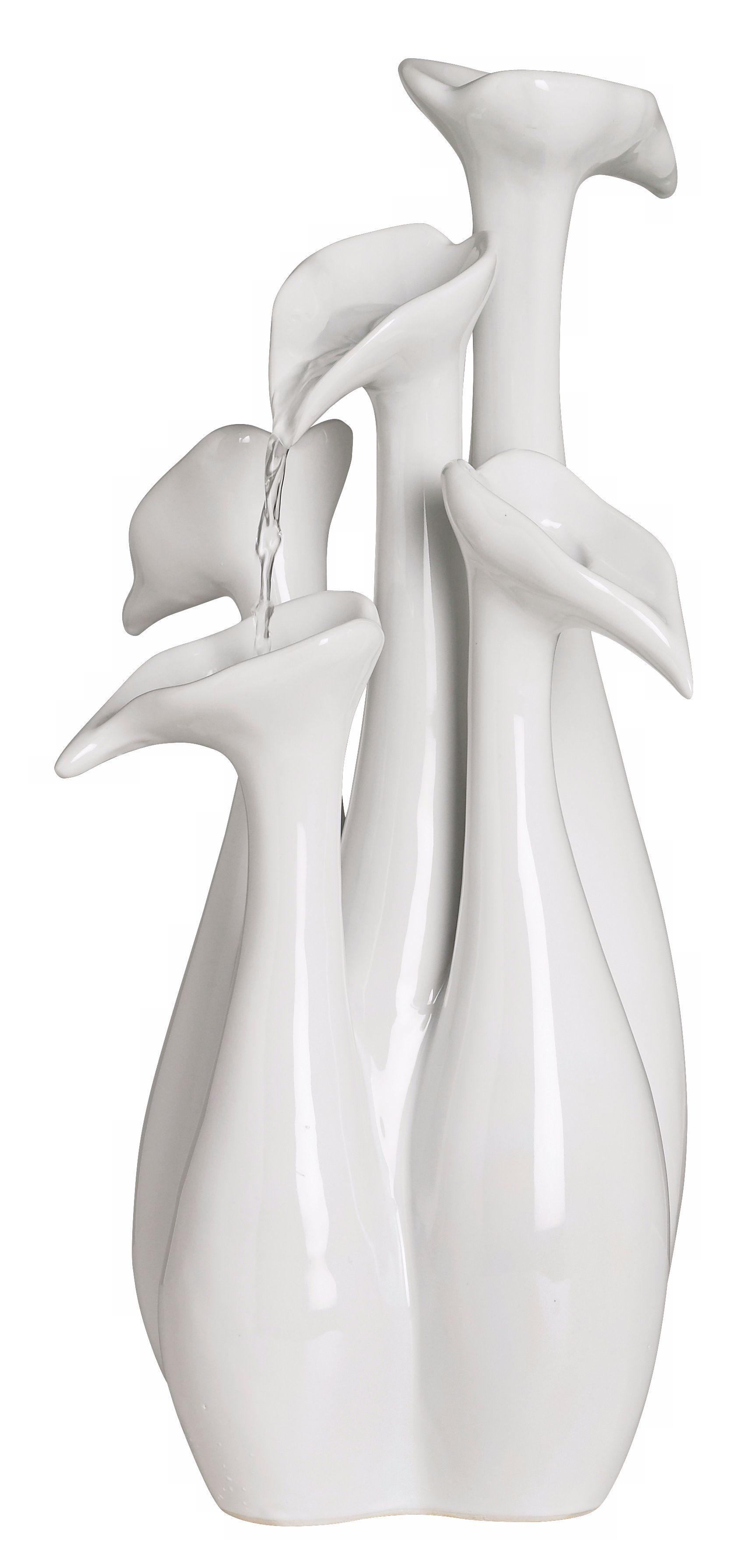 White Flower Ceramic Table Fountain
