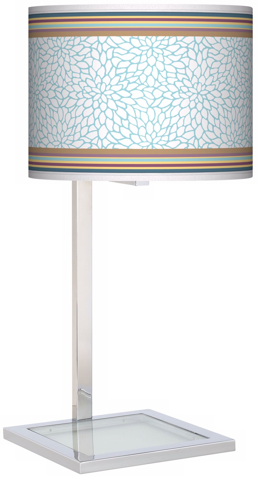 Stacy Garcia Landscape Dahlia Glass Inset Giclee Table Lamp