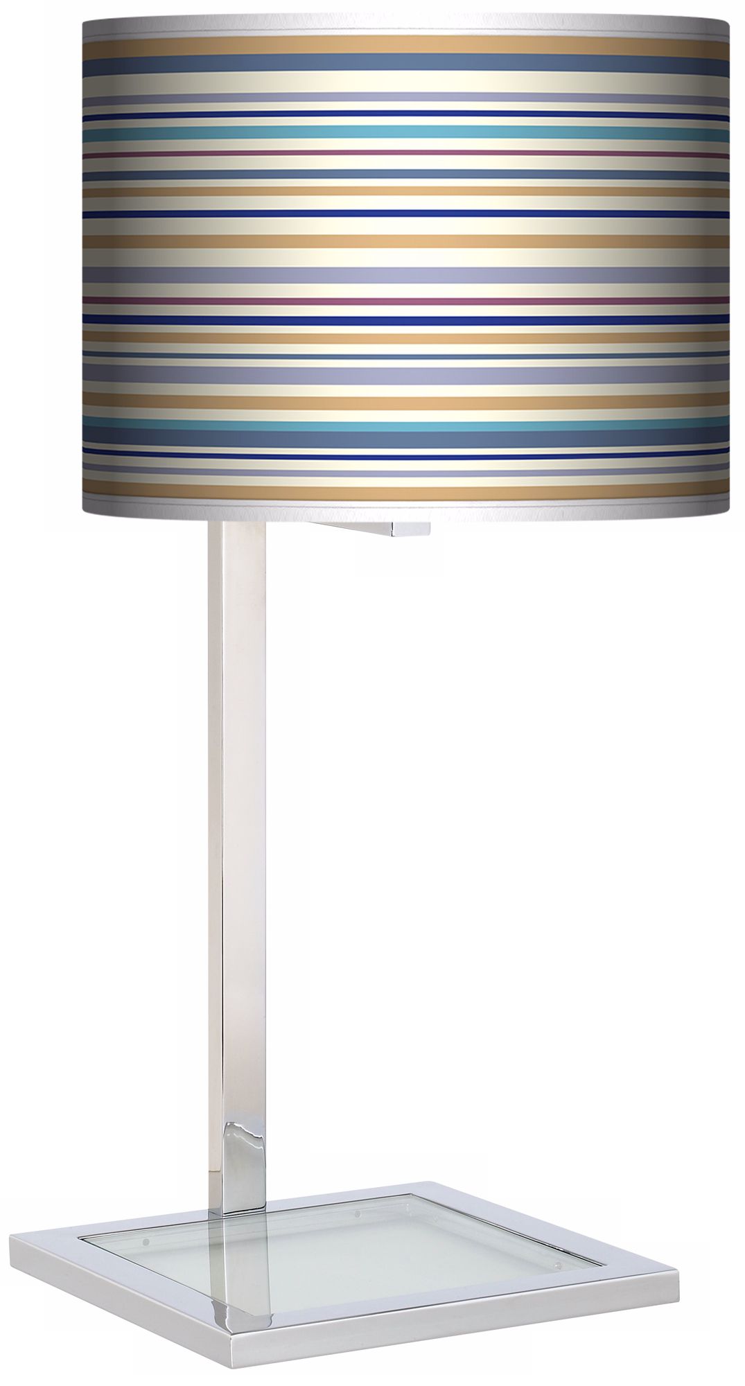 Stacy Garcia Landscape Stripe Glass Inset Giclee Table Lamp