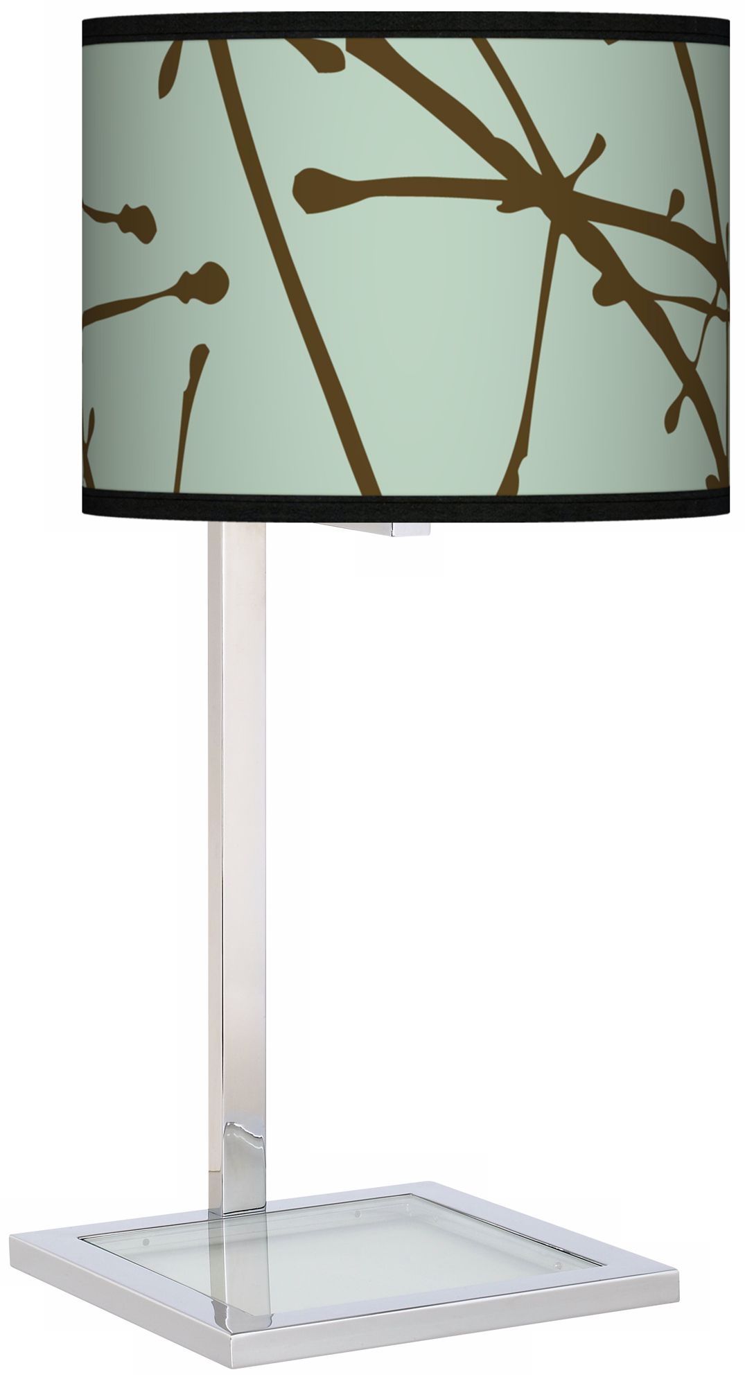 Stacy Garcia Calligraphy Tree Ice Glass Inset Giclee Table Lamp