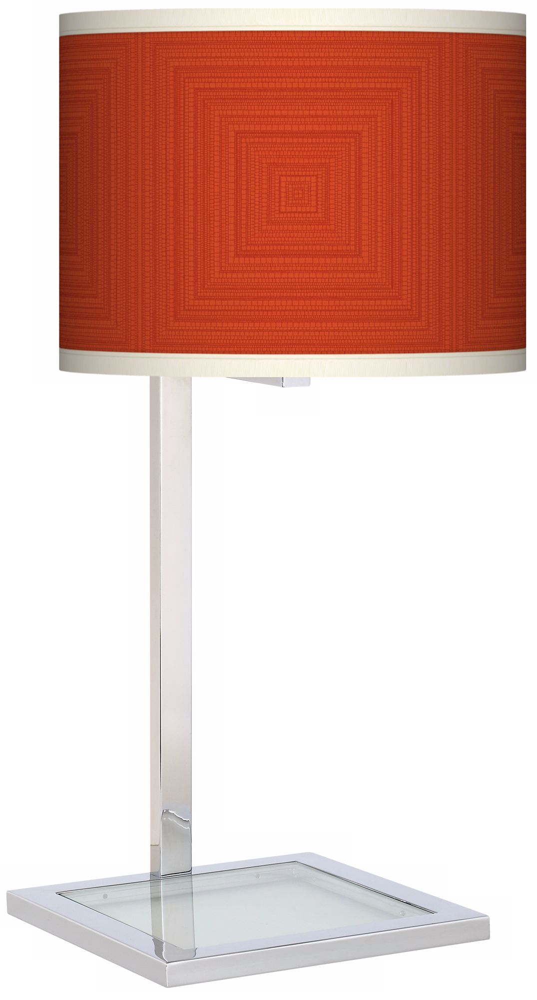 Stacy Garcia Crackled Square Coral Glass Inset Giclee Table Lamp