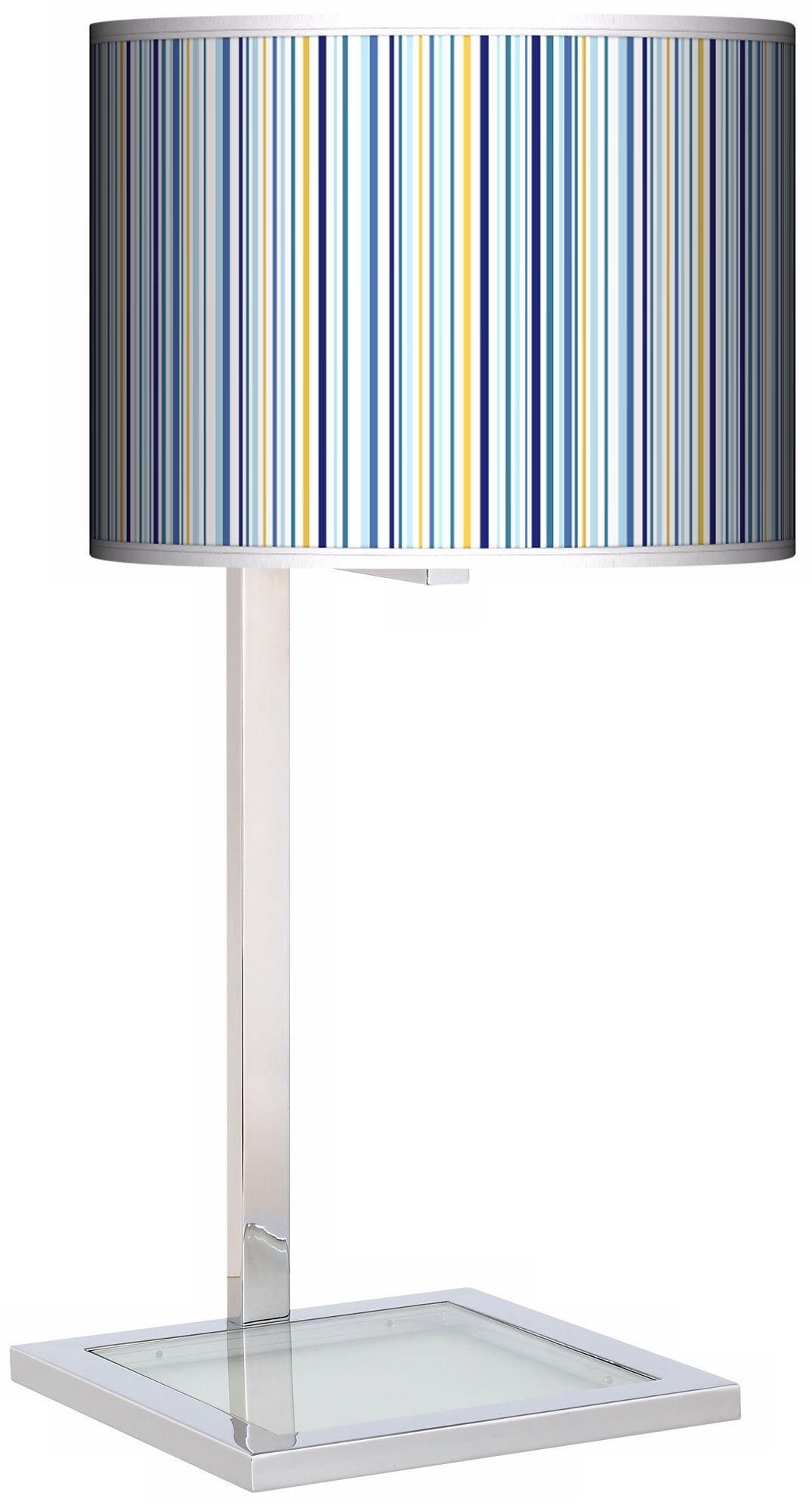 Stacy Garcia Cabana Stripe Glass Inset Giclee Table Lamp