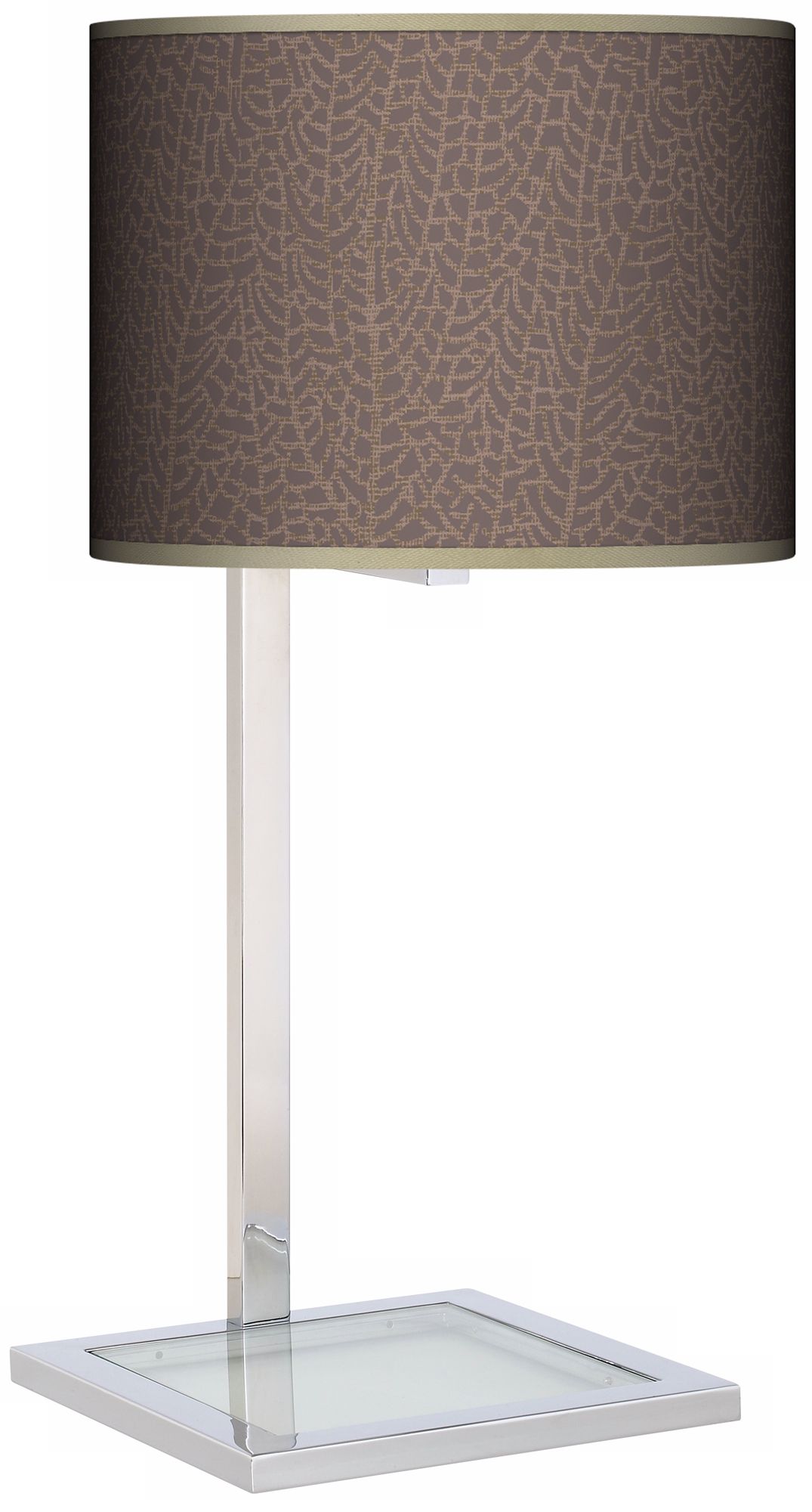 Stacy Garcia Seafan Taupe Glass Inset Giclee Table Lamp
