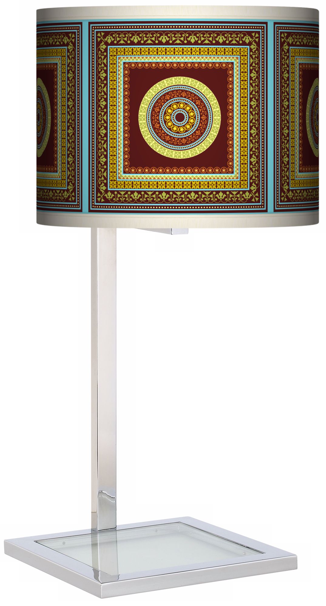 Stacy Garcia Tiber Medallion Garnet Glass Inset Table Lamp
