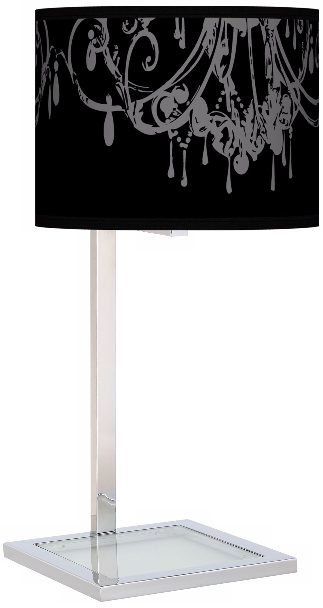 Stacy Garcia Gala Sleek Glass Inset Giclee Table Lamp