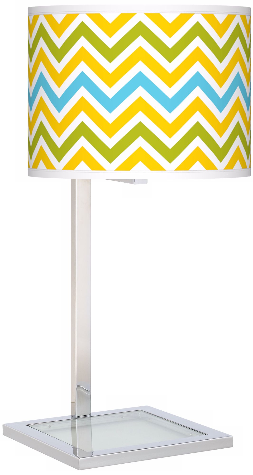 Citrus Zig Zag Glass Inset Giclee Table Lamp