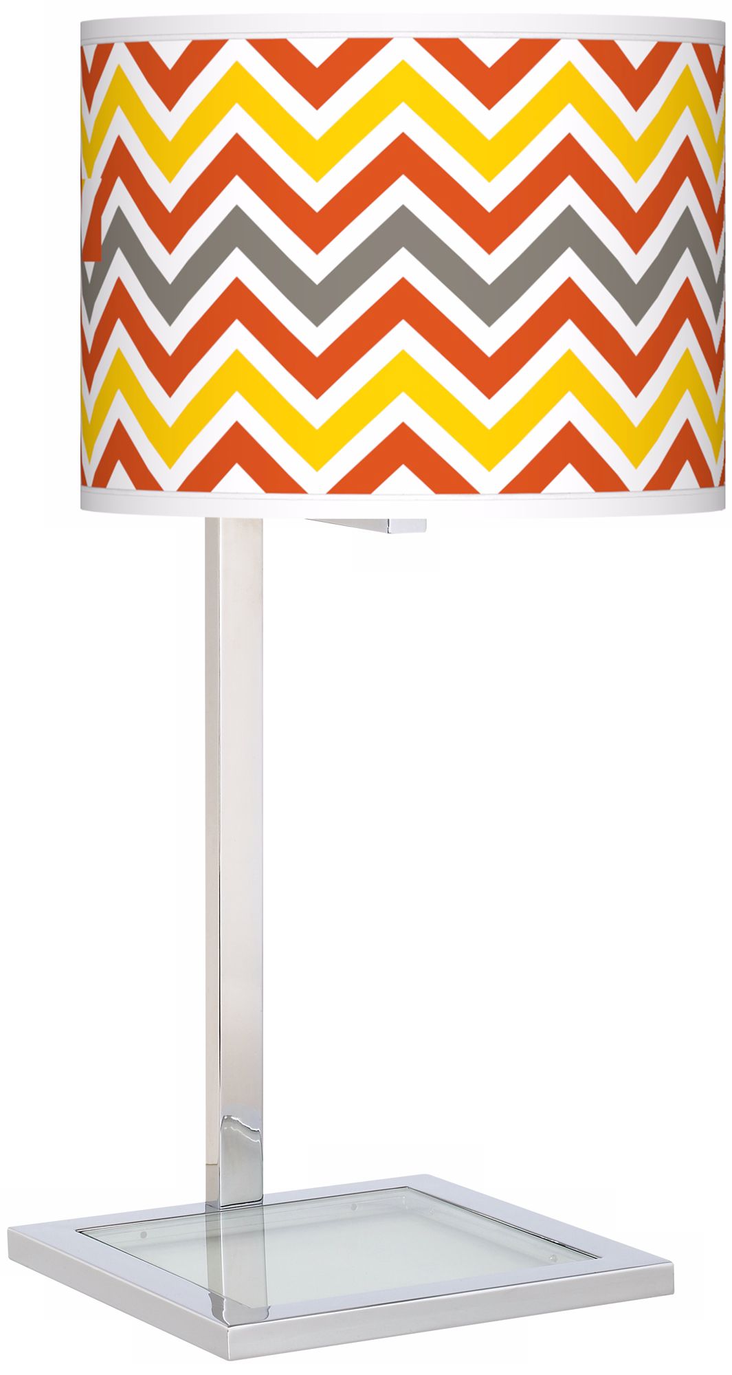 Flame Zig Zag Glass Inset Giclee Table Lamp