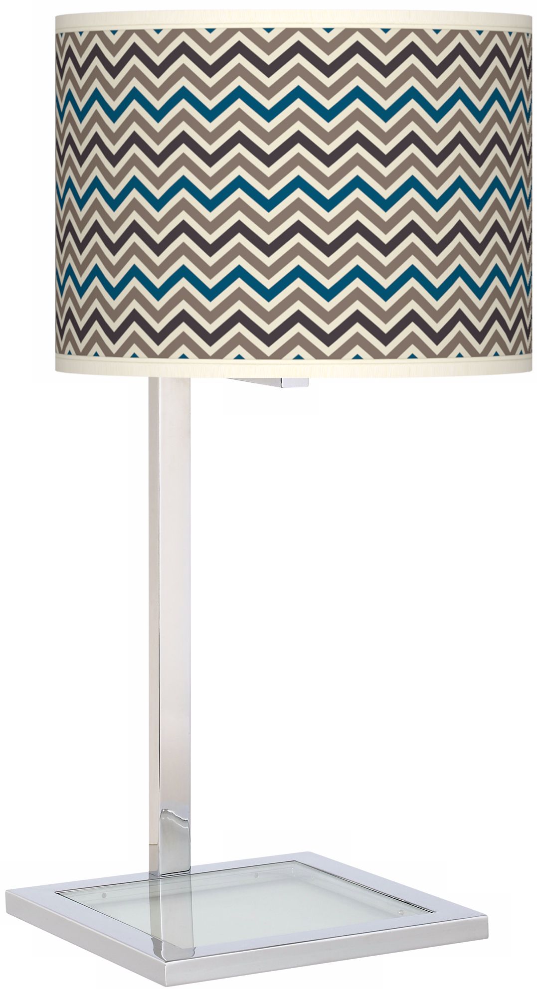 Zig Zag Glass Inset Giclee Table Lamp