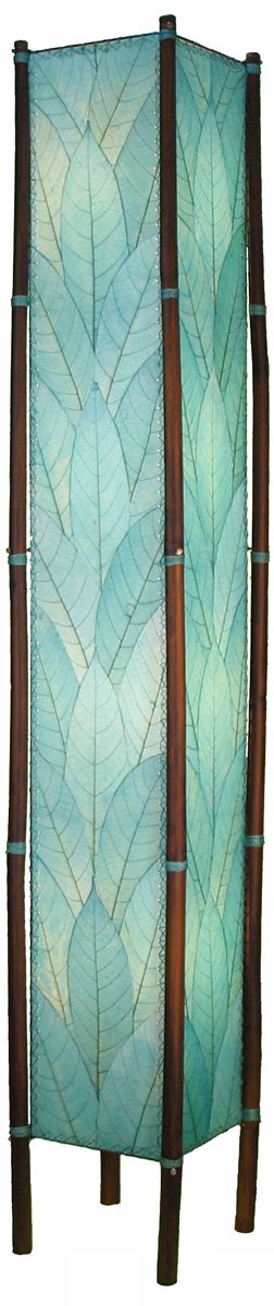 Eangee Fortune Tower Seablue Cocoa Leaf Shade Floor Lamp