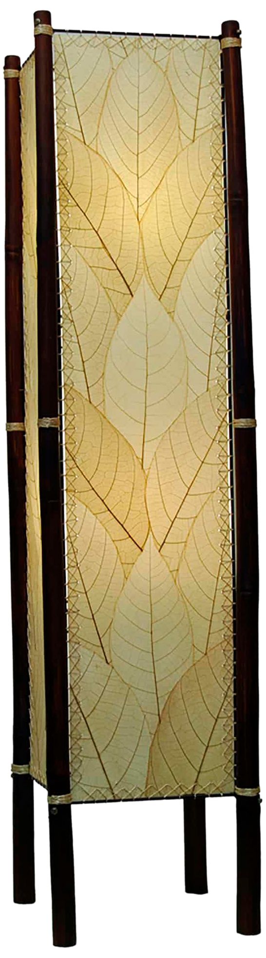 Eangee Fortune Natural Cocoa Leaves Tower Floor Lamp
