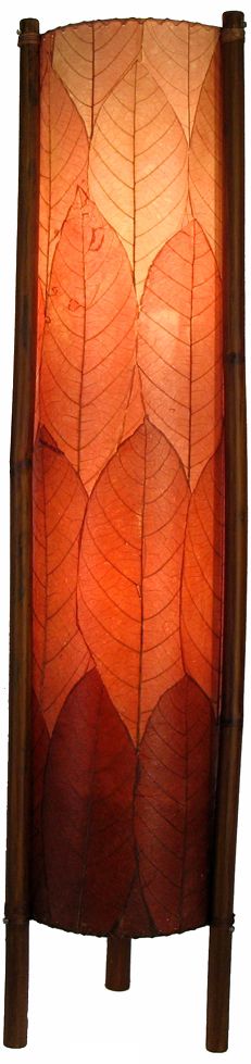 Eangee Hue Series Burgundy Cocoa Leaves Tower Floor Lamp