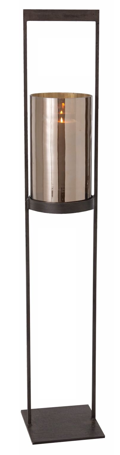 Egan Iron and Glass Hurricane Floor Candle Holder (M2192)