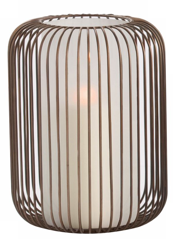 Genesis Large Iron and Glass Hurricane Candle Holder