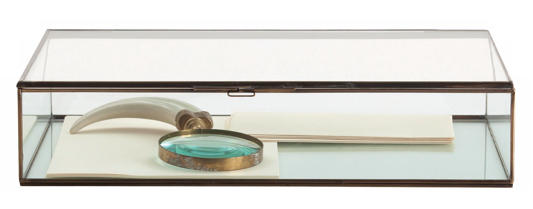 Fuller Antique Brass and Glass Document Box