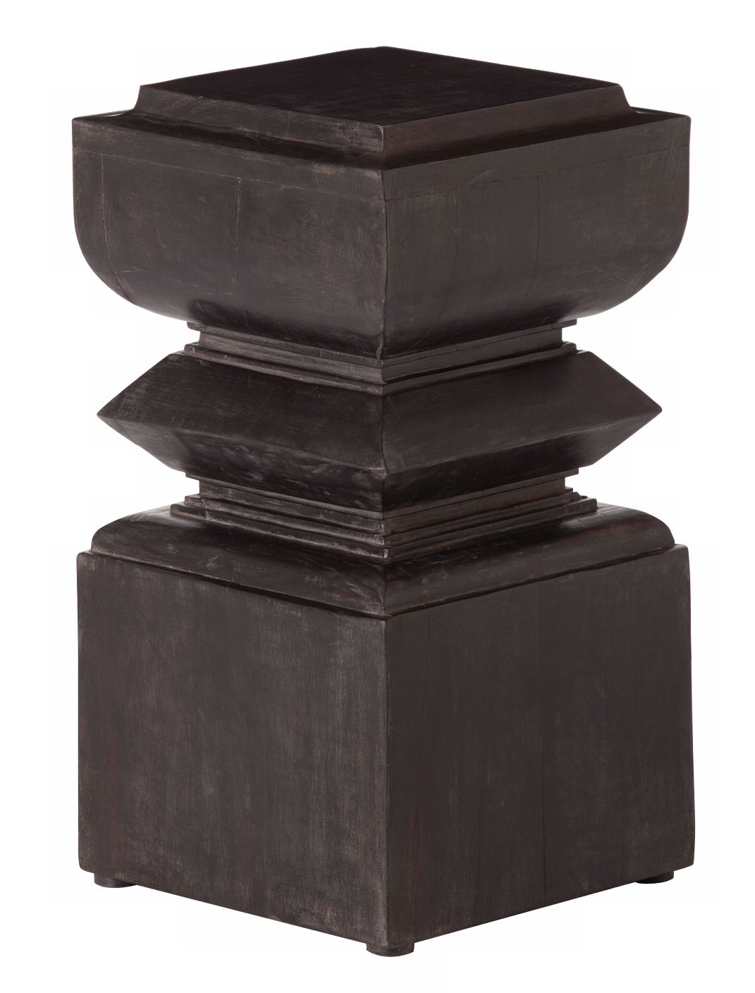 Foster Dark Walnut Finish Carved Wood Accent Table M2222