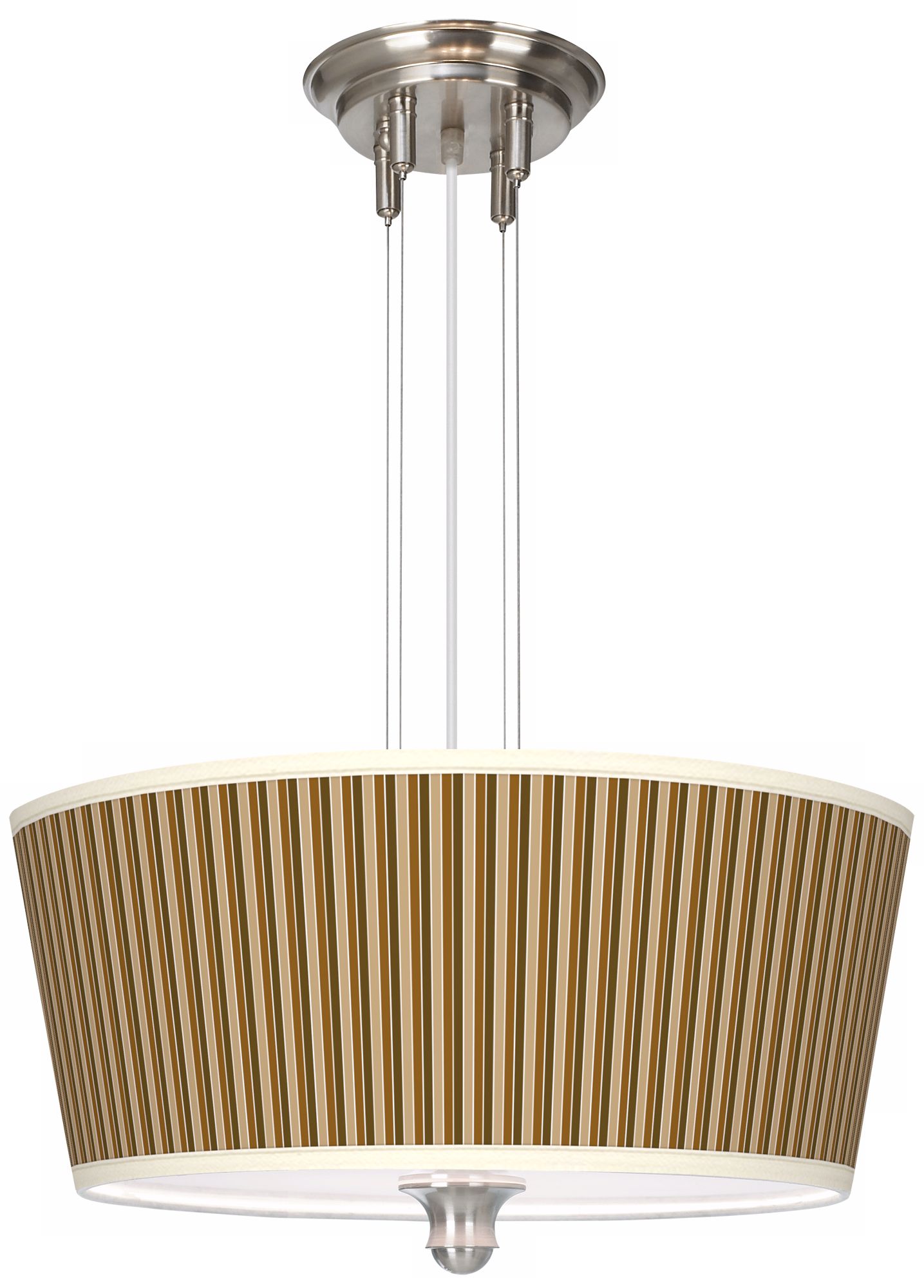 Umber Stripes 18" Wide 3-Light Pendant Chandelier