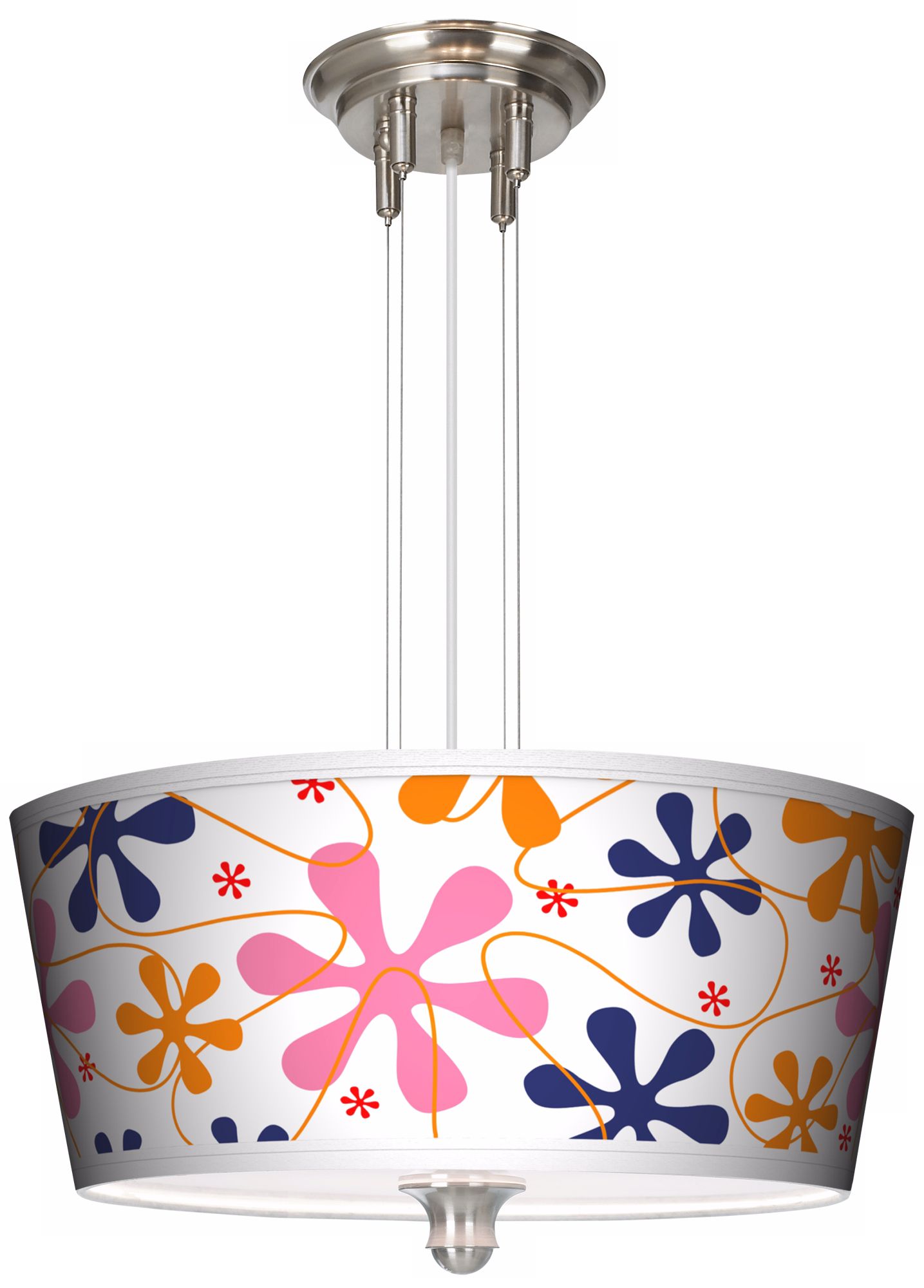 Retro Pink 18" Wide 3-Light Pendant Chandelier