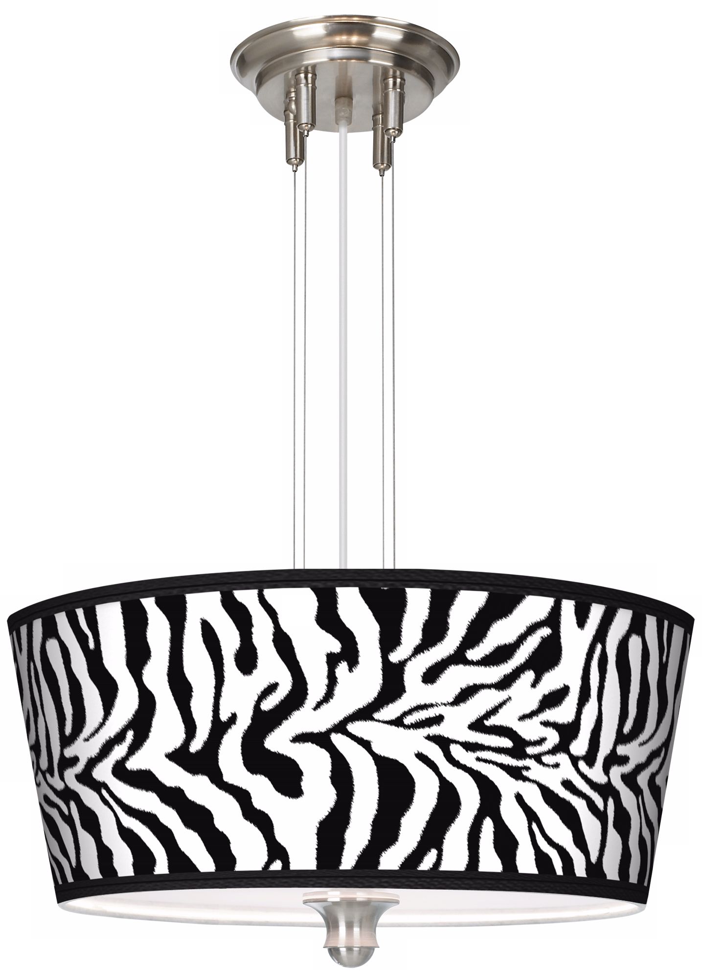 Safari Zebra Giclee 18" Wide 3-Light Pendant Chandelier