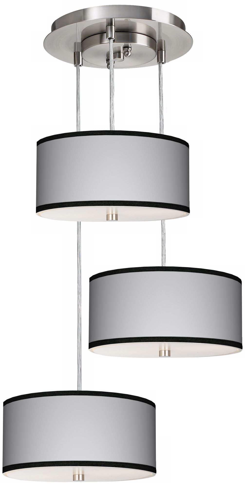 All Silver 3-in-1 Drum Giclee Pendant