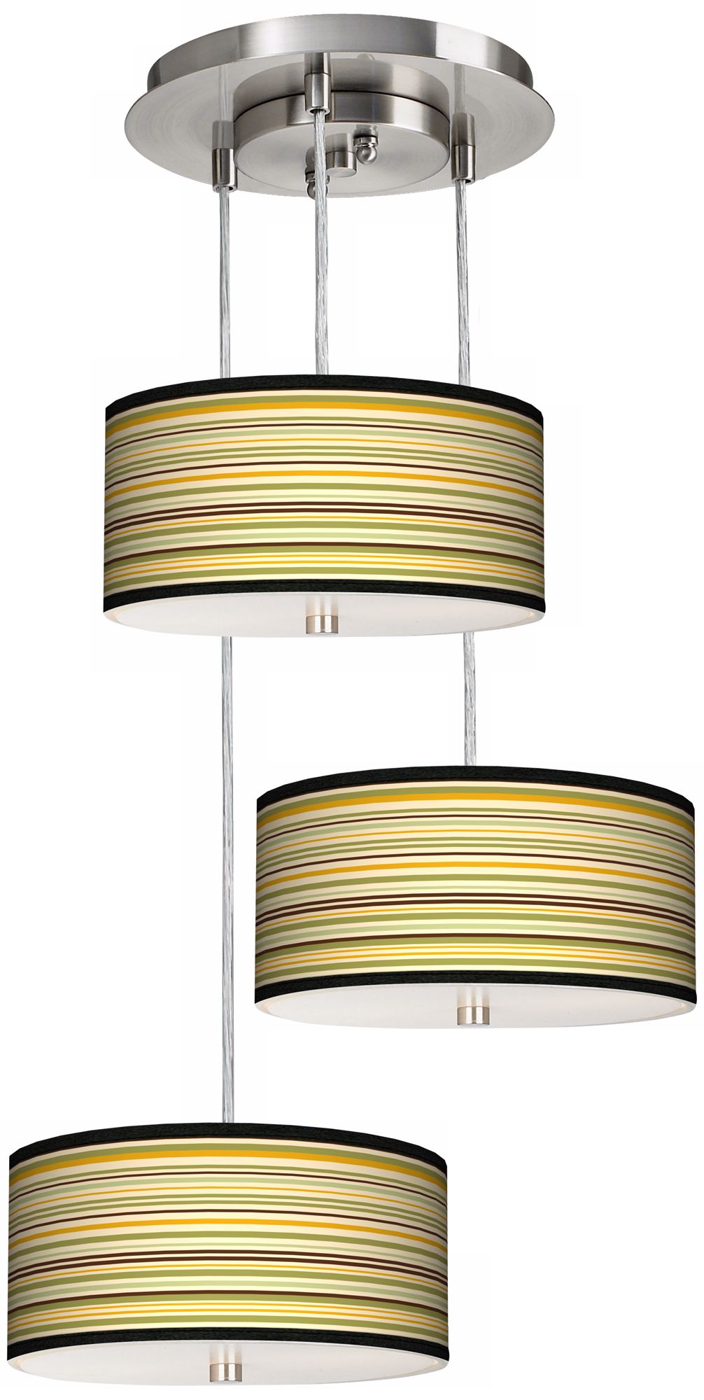 Stacy Garcia Avocado Stripe 3 in 1 Drum Giclee Pendant M2298 N0480