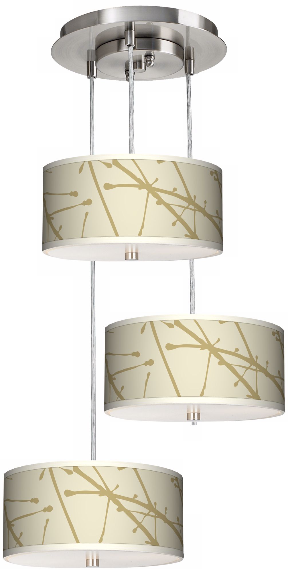 Stacy Garcia Calligraphy Tree Birch 3-in-1 Drum Shade Pendant