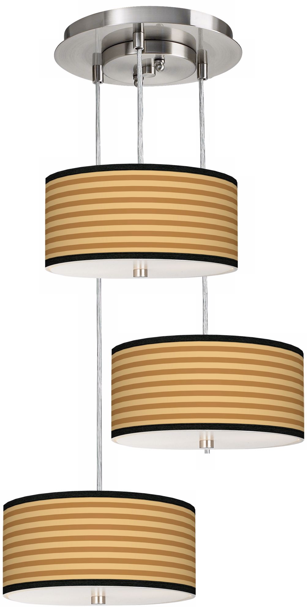 Butterscotch Parallels 3-in-1 Drum Shade Giclee Pendant