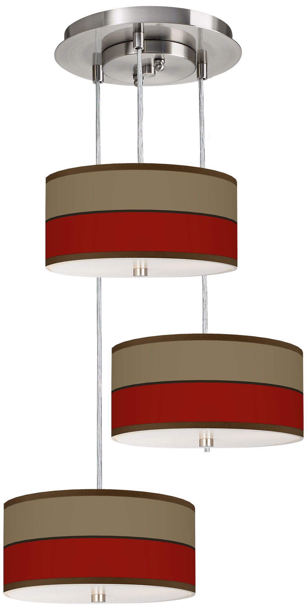 Empire Red 3-in-1 Drum Shade Giclee Pendant