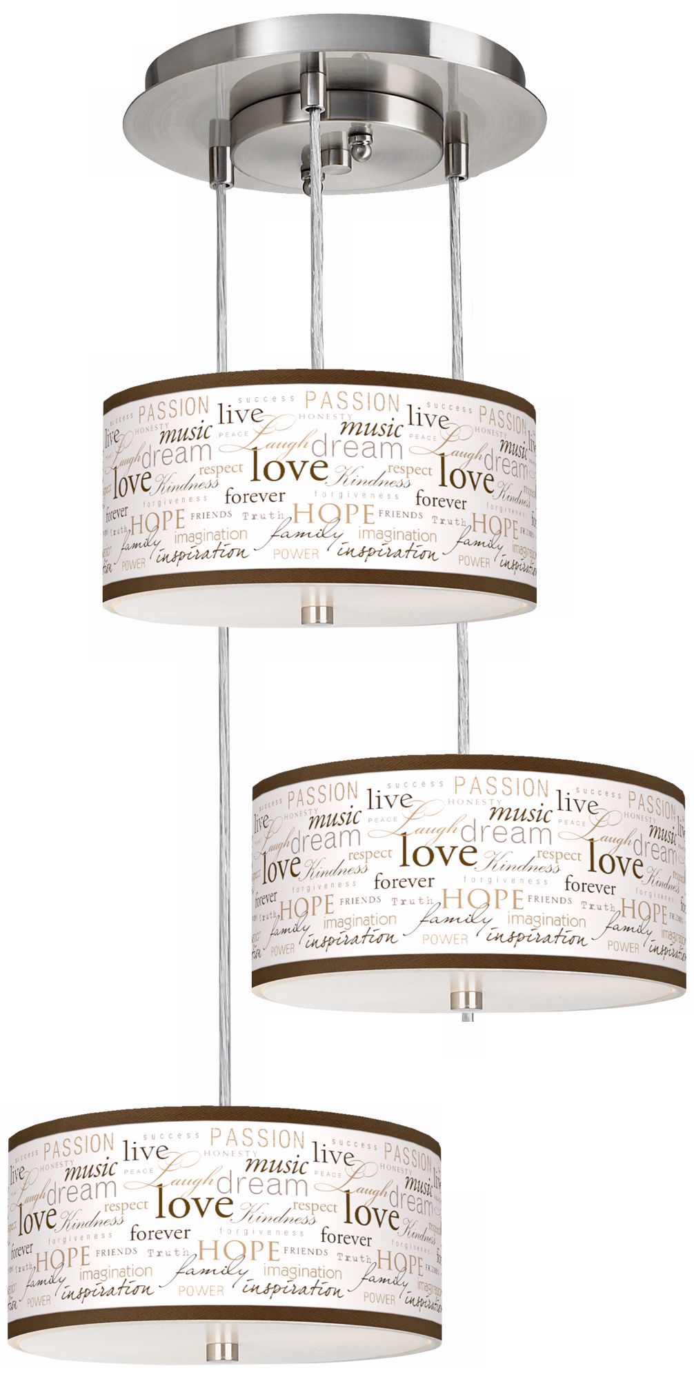 Positivity 3-in-1 Drum Shade Giclee Pendant