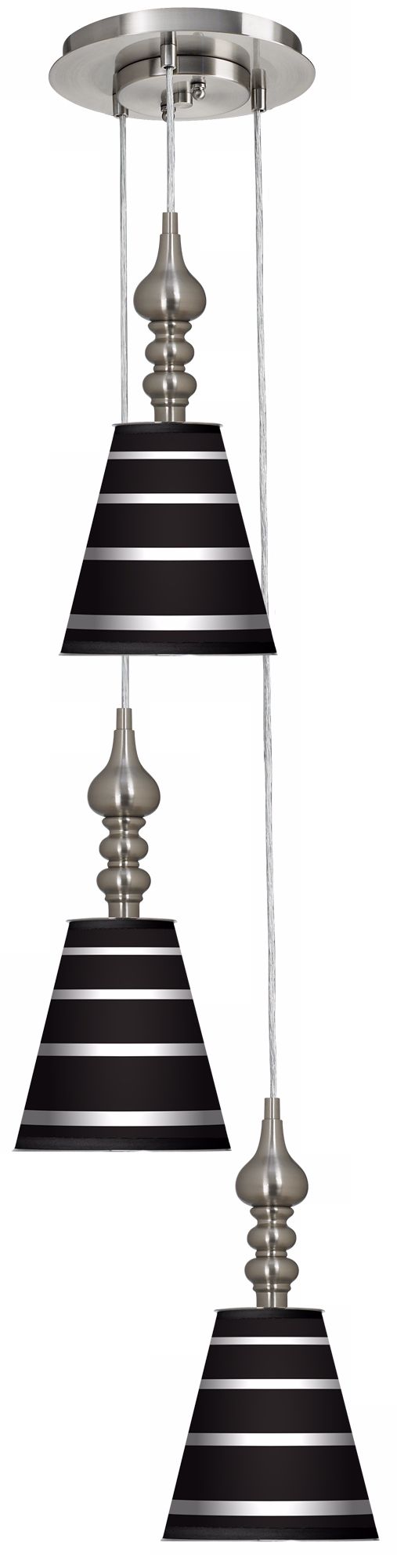 Bold Black Stripe 3-in-1 Metal Cone Giclee Pendant