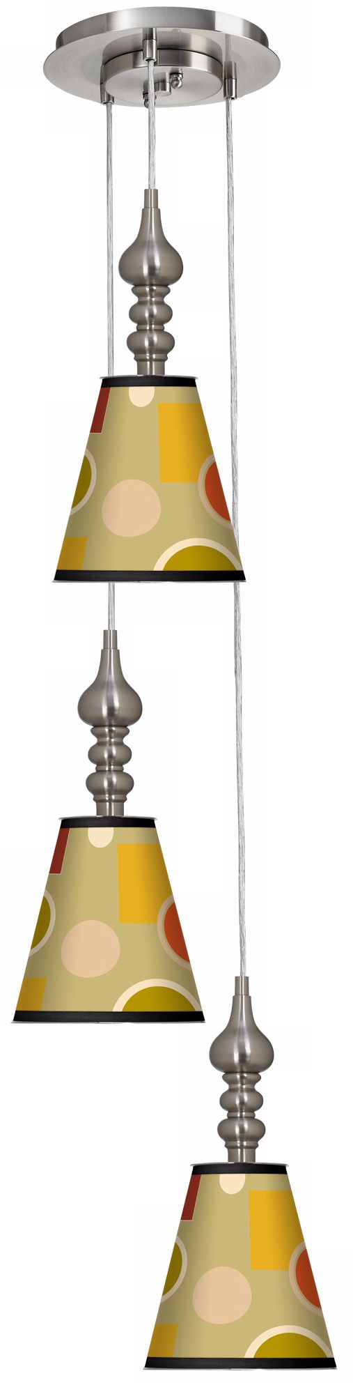 Retro Citrus Medley 3-in-1 Metal Cone Giclee Pendant