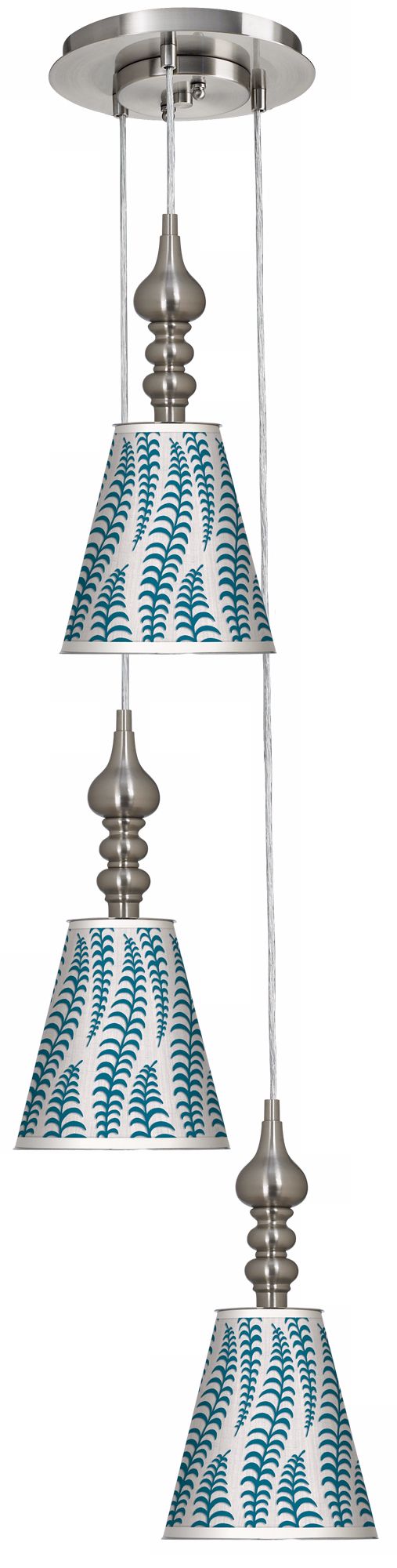 Stacy Garcia Fancy Fern Peacock 3-in-1 Metal Cone Giclee Pendant