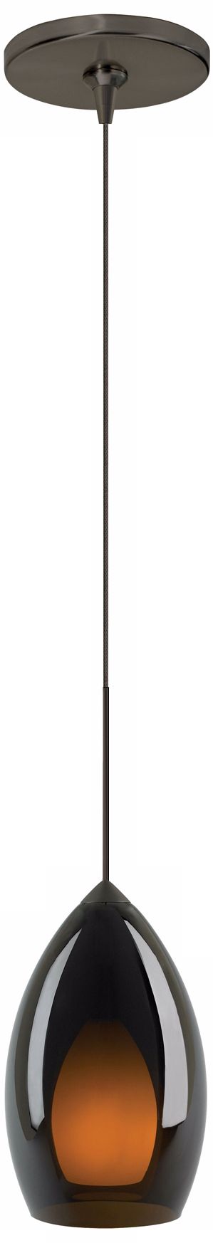 Fire Havana Brown Murano Glass Bronze Tech Lighting Mini Pendant
