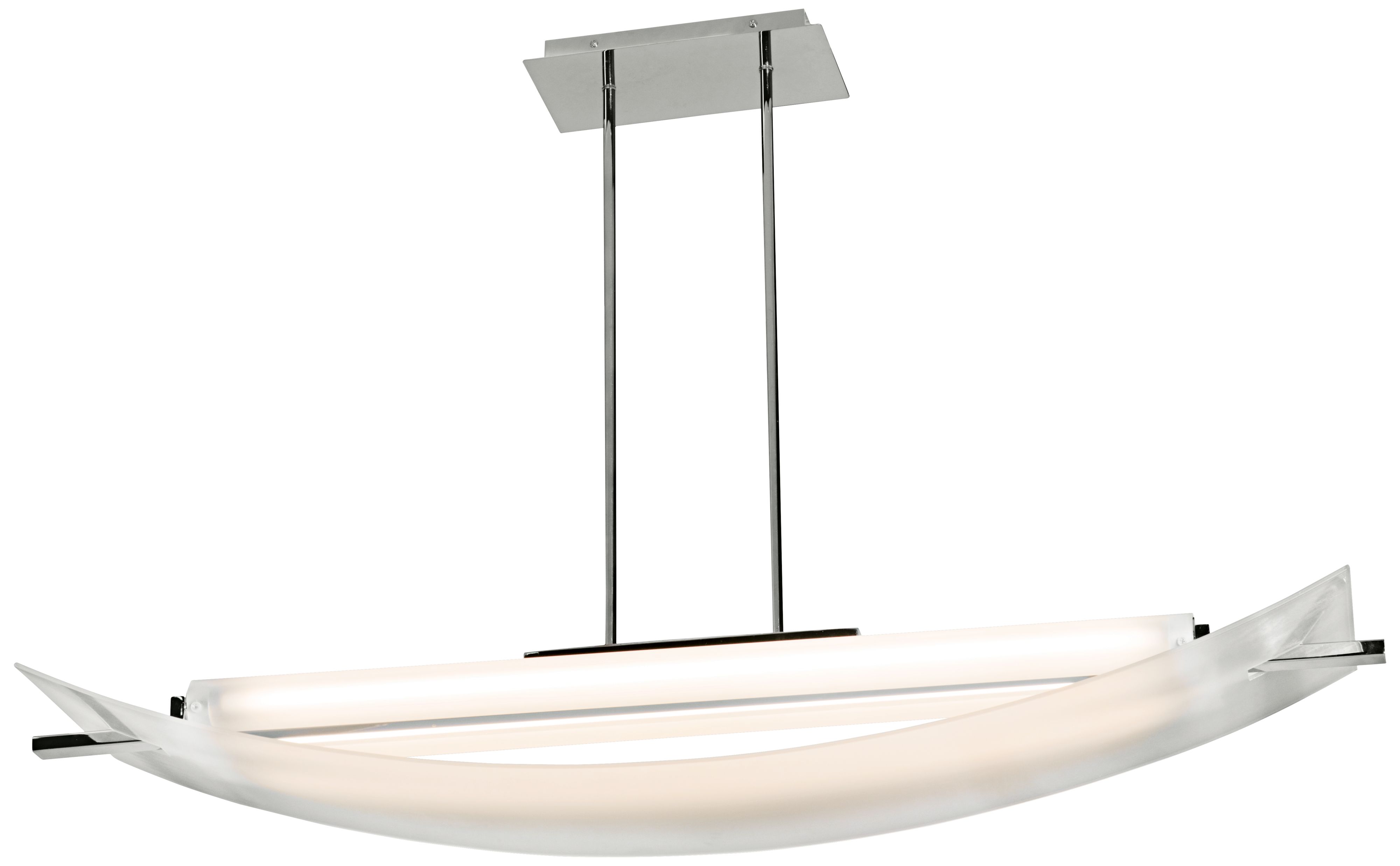 Thesis Chrome Finish Frosted Glass Pendant Chandelier