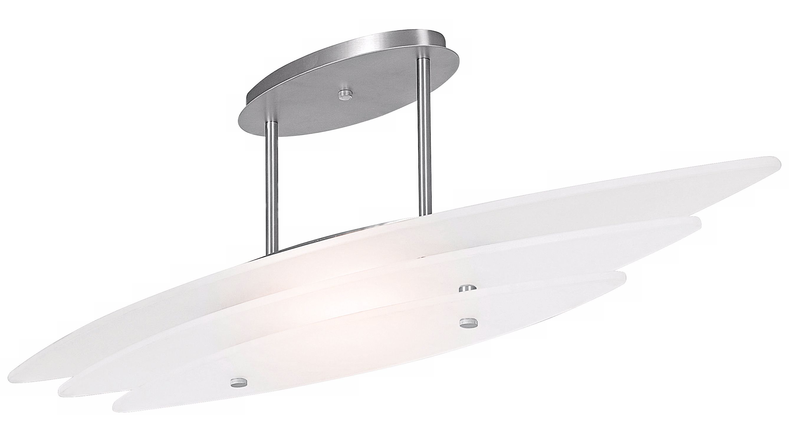 Delfina Brushed Steel and Frosted Glass Large Pendant Light