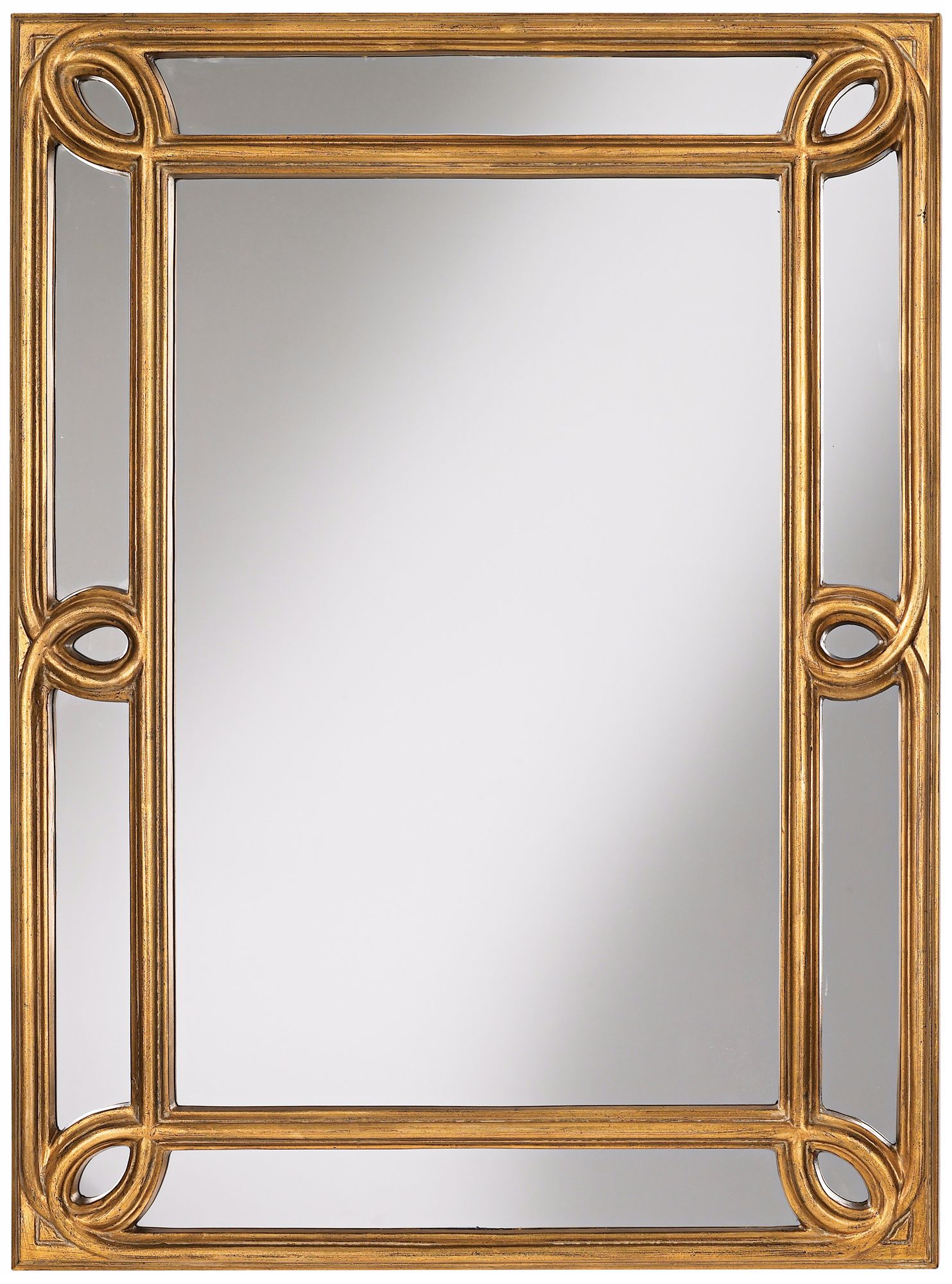 Double Border Antique Gold 40" High Mirror
