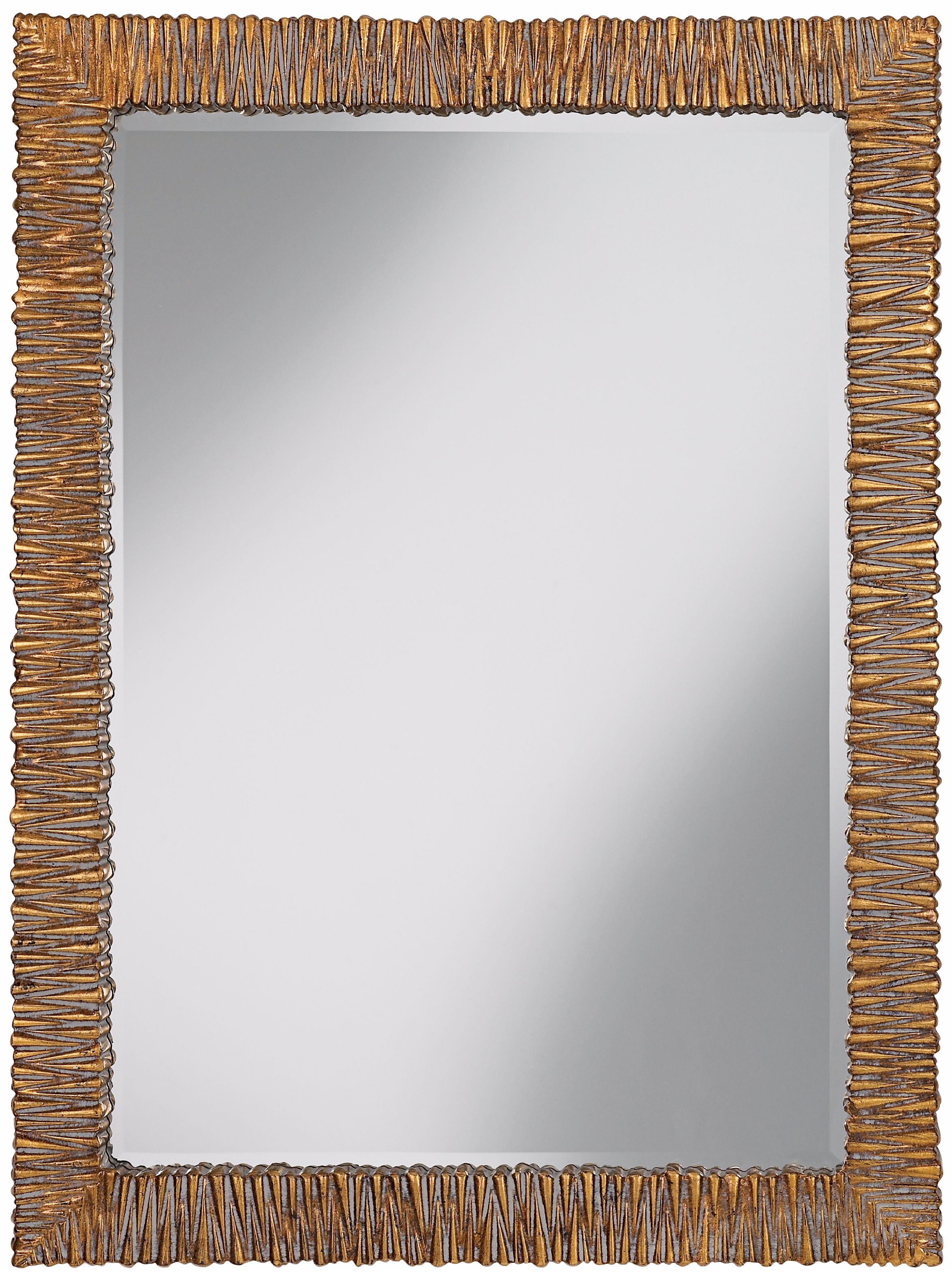 Textured Antique Gold Vanity 32" High Wall Mirror