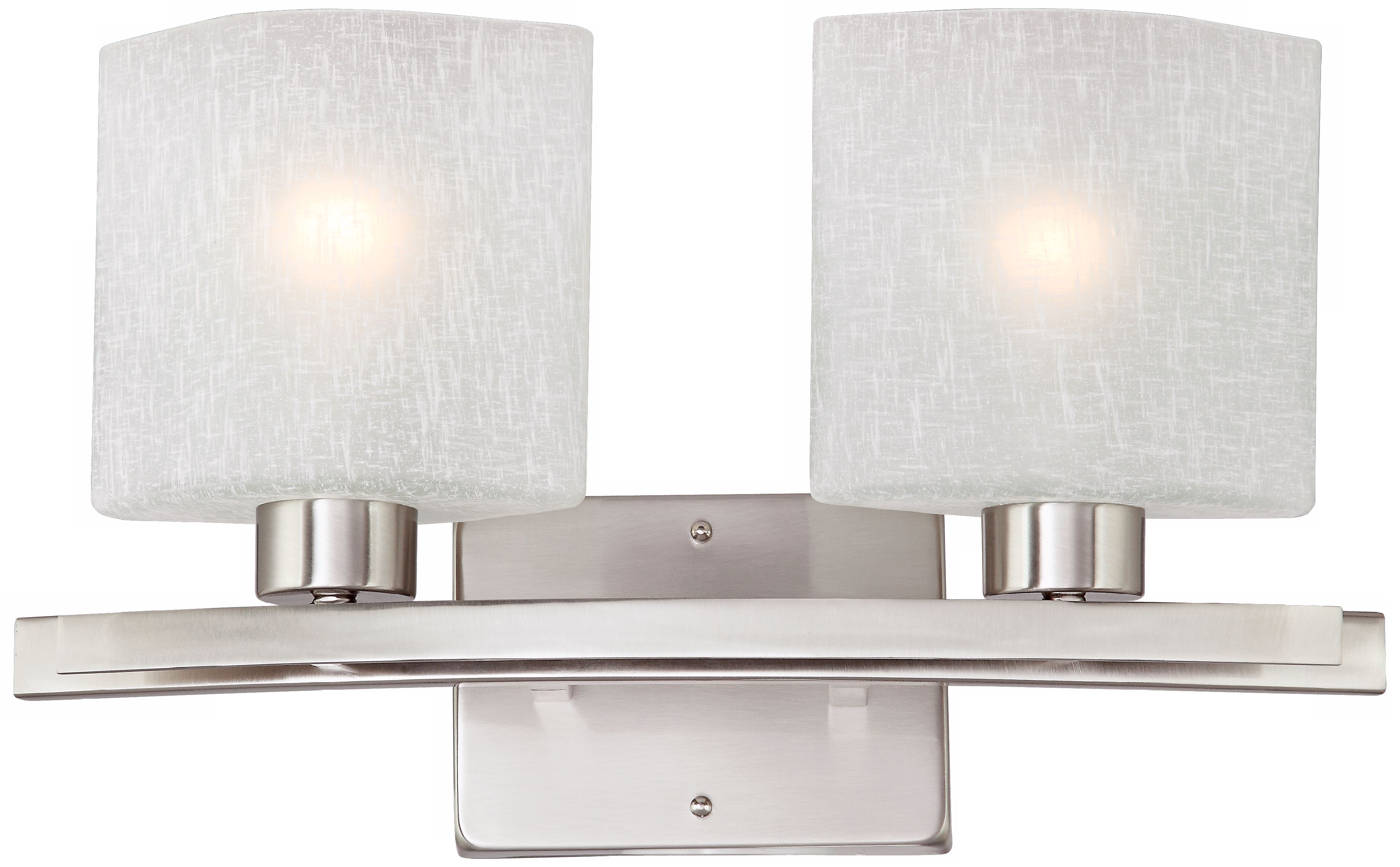 White Linen Glass 17" Wide Bath Wall Fixture