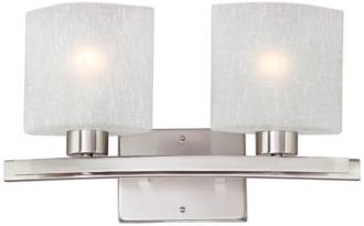 White Linen Glass 17 Wide Bath Wall Fixture M2867