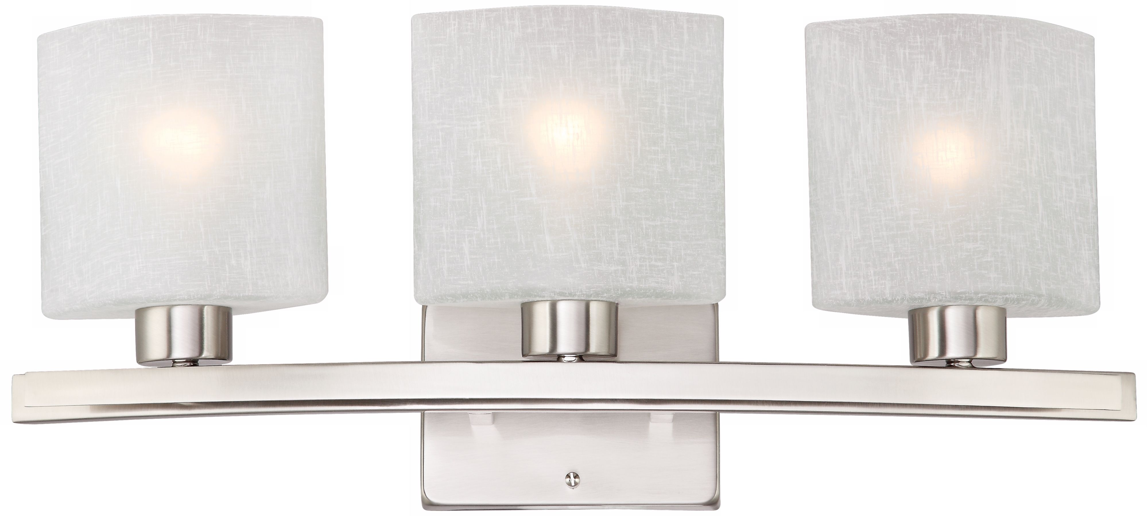 Possini White Linen Glass 23 1/2" Wide Bath Wall Fixture