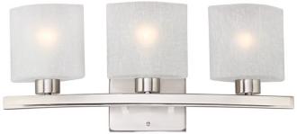 Possini White Linen Glass 23 12 Wide Bath Wall Fixture M2869