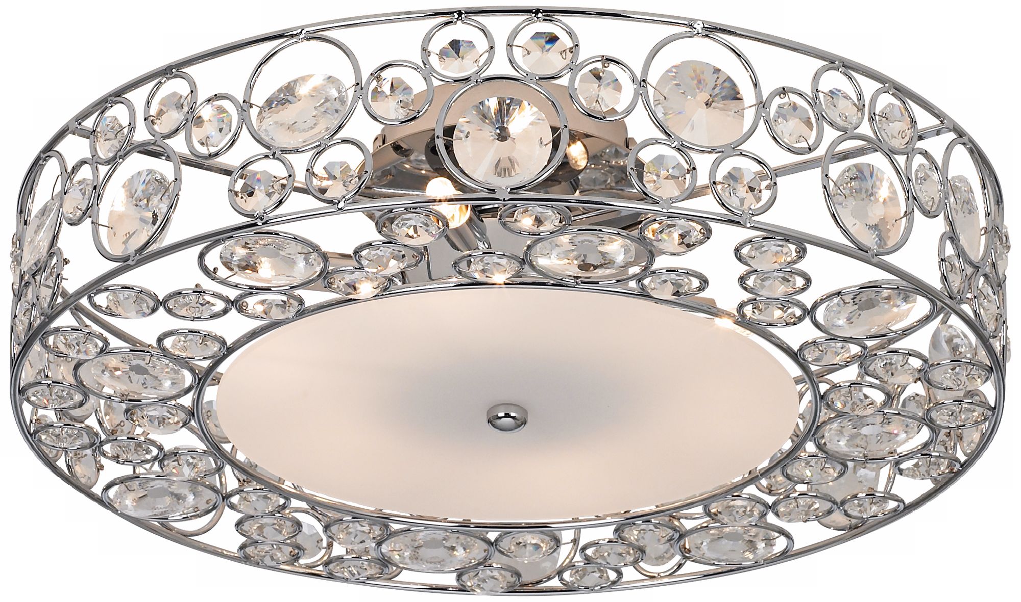 Chrome and K9 Crystal 15" Wide Flushmount Ceiling Light