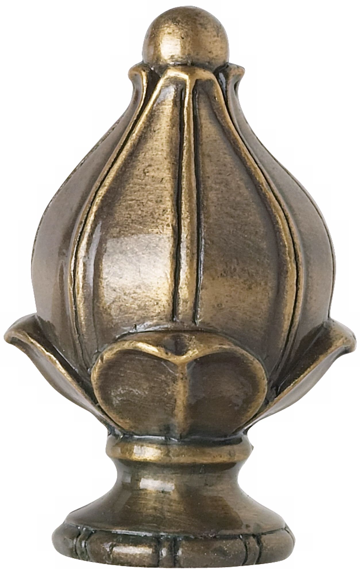 Antique Brass Finish Bud Finial