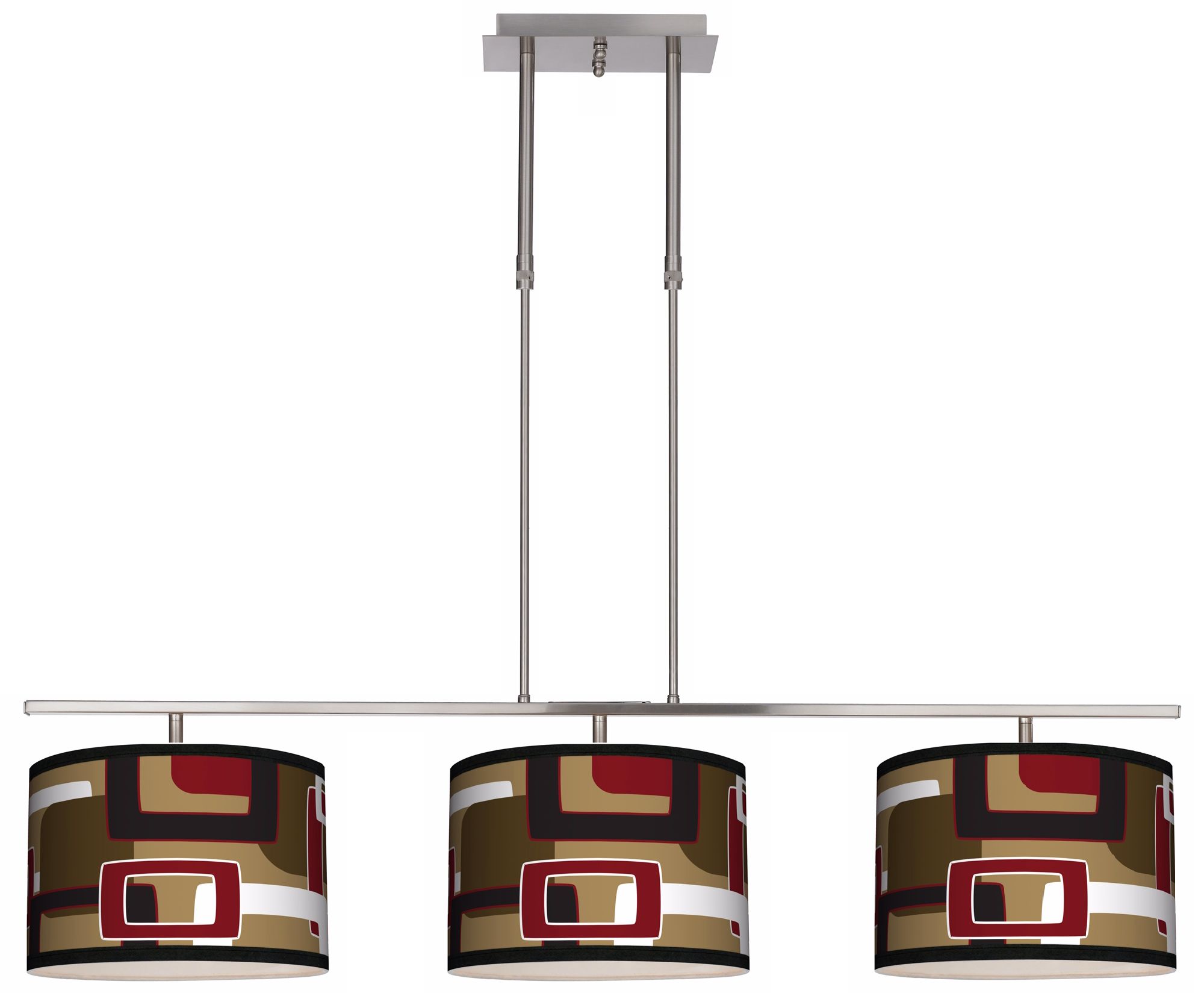 Cola Retro Rectangles 46" W Bar Hanging 3 Drum Island Light