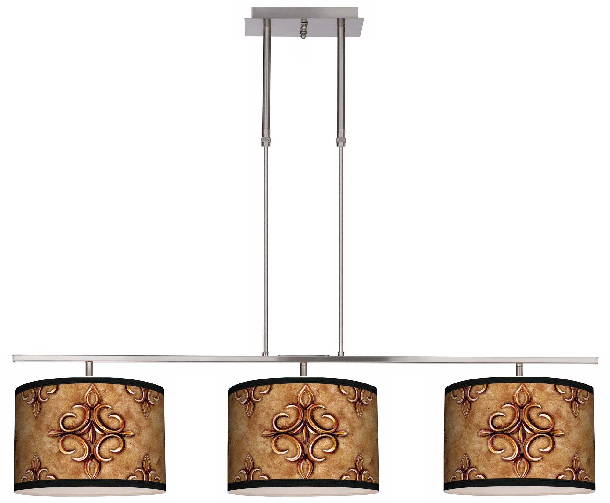 Estate Nutmeg 46" Wide Bar Hanging 3 Drum Island Light
