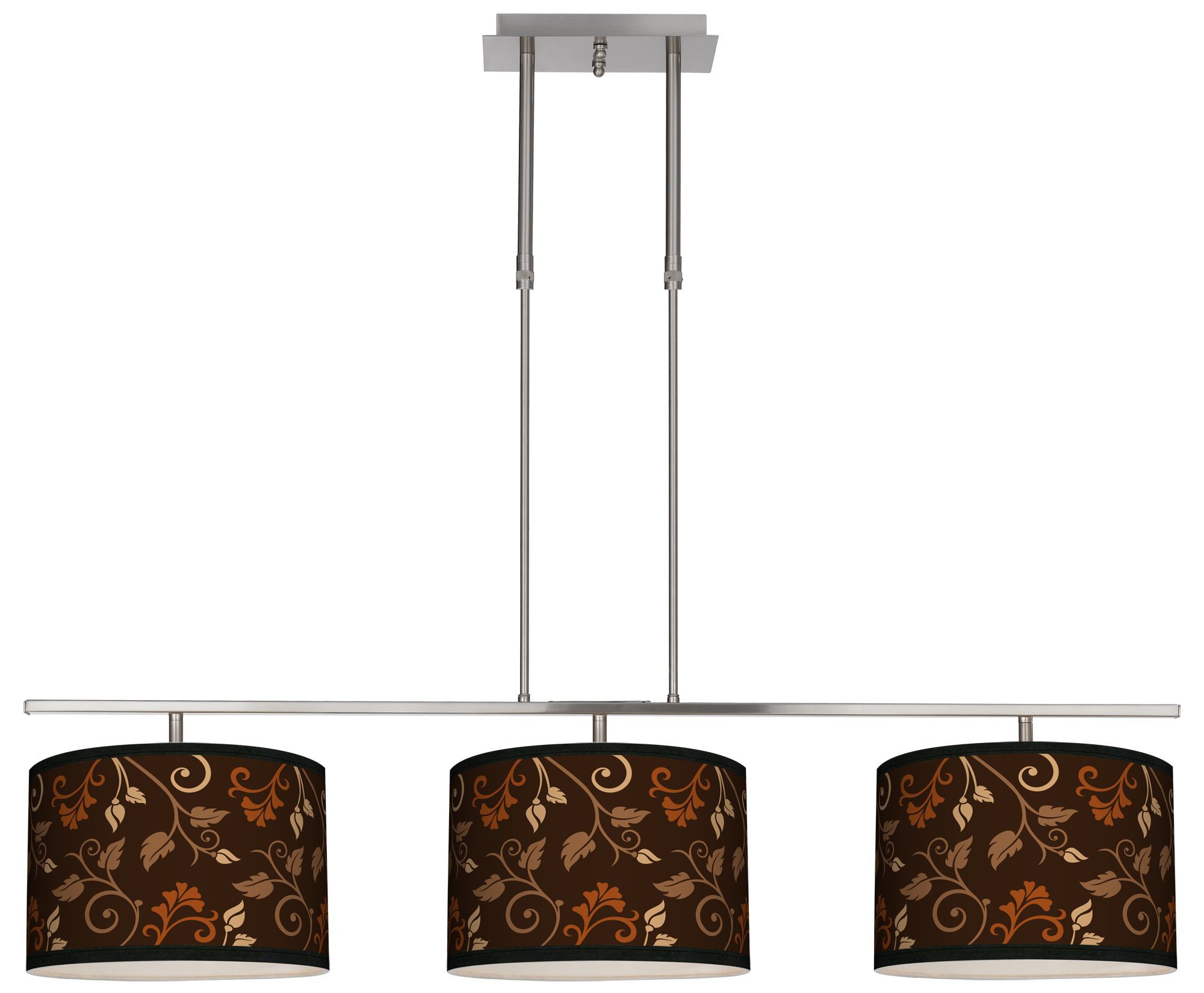 Foliage 46" Wide Bar Hanging 3 Drum Island Light