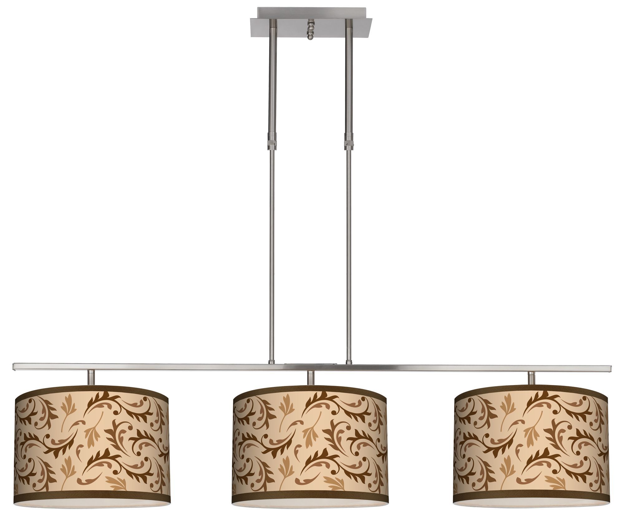 Fall Breeze 46" Wide Bar Hanging 3 Drum Island Light