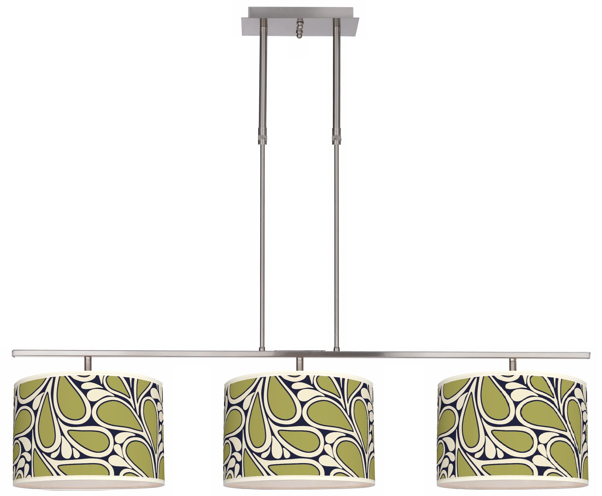 Stacy Garcia Rain Metal 46" Wide Hanging 3 Drum Island Light