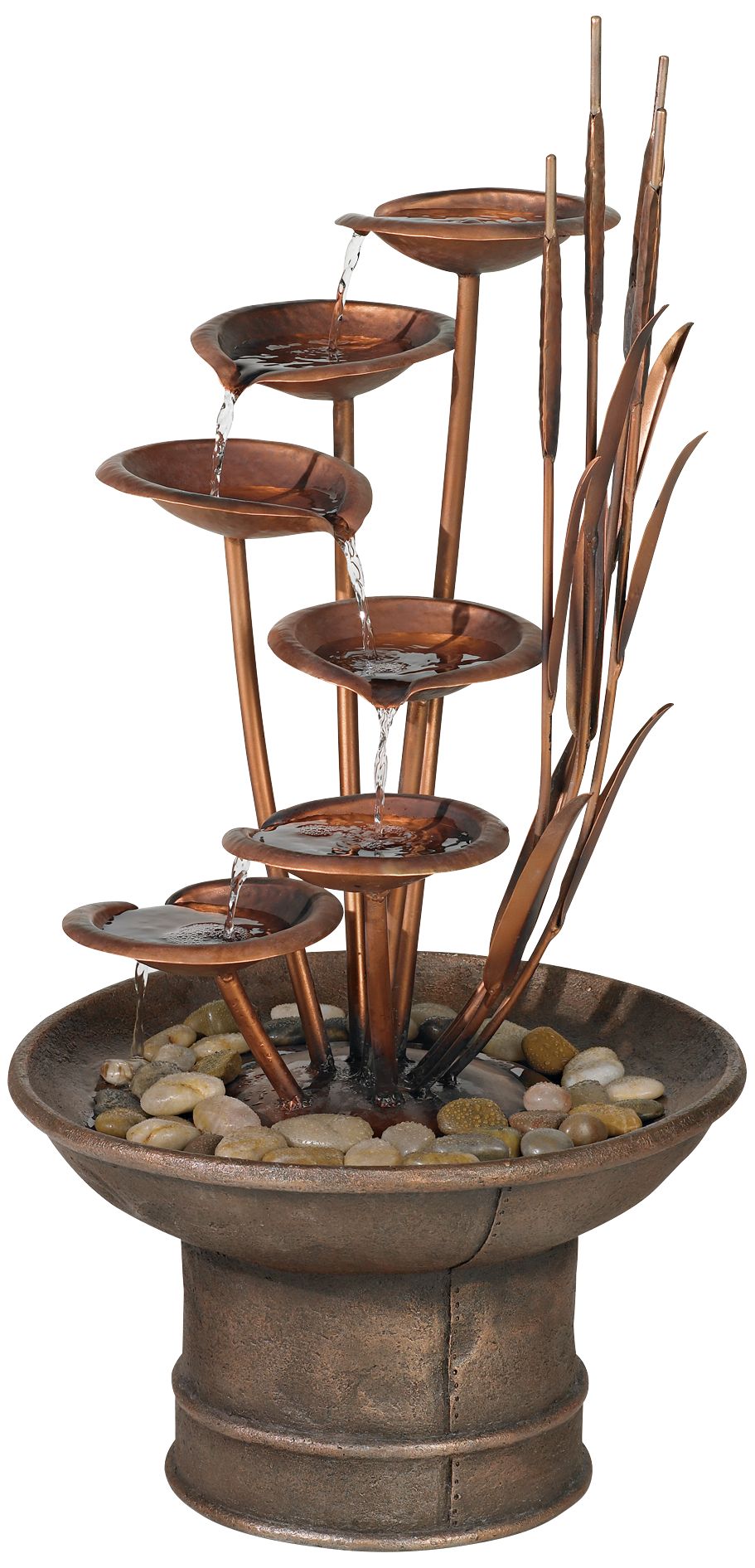 Water Lilies and Cat Tails Fountain