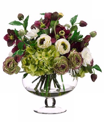 Rose and Hydrangea Faux Flower Arrangement