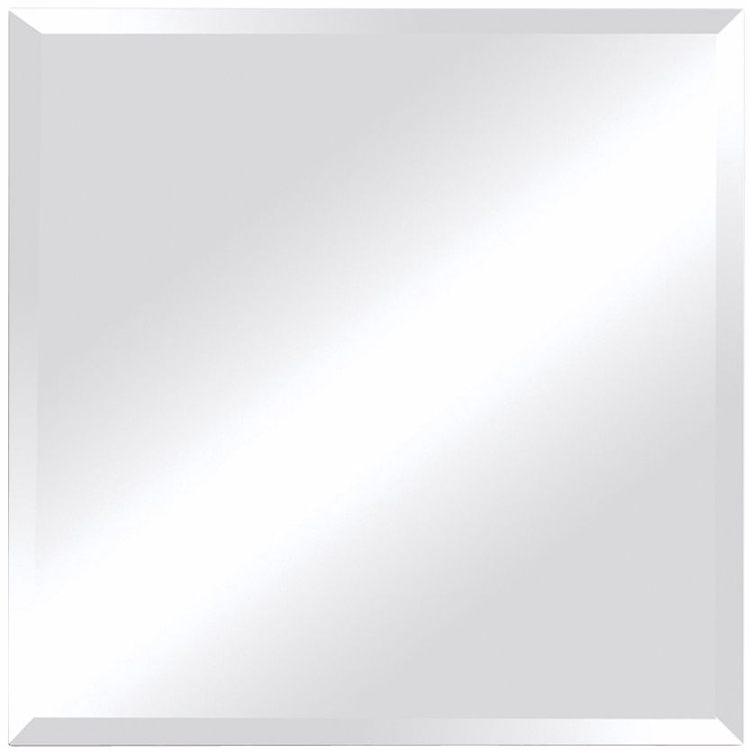 Frameless Beveled 30" Wide Square Wall Mirror